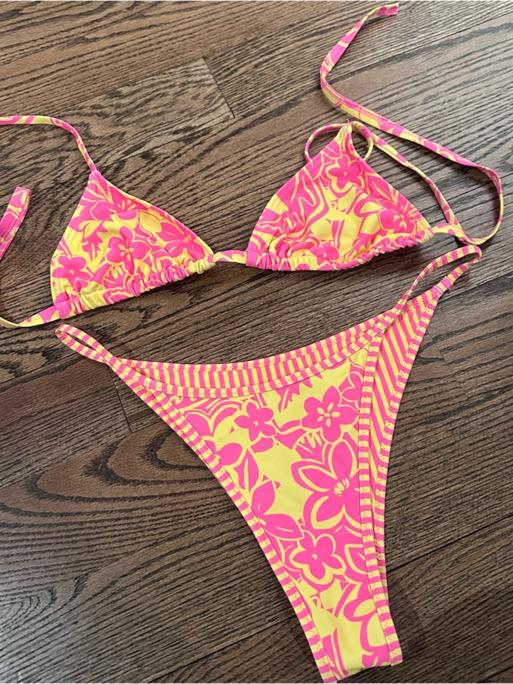 Kulani Kinis Pink & Yellow Floral Bikini